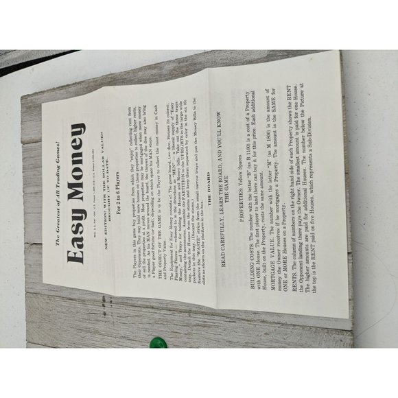 Easy Money 1974 Board Game Replacement Parts Pieces Pawns Token Dice Instruction - Picture 2 of 4